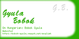 gyula bobok business card